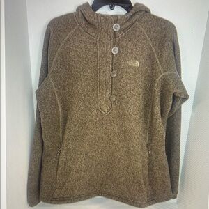 Women’s The North Face 1/4 Zip Button Hoodie Fleece Jacket.   Size Medium